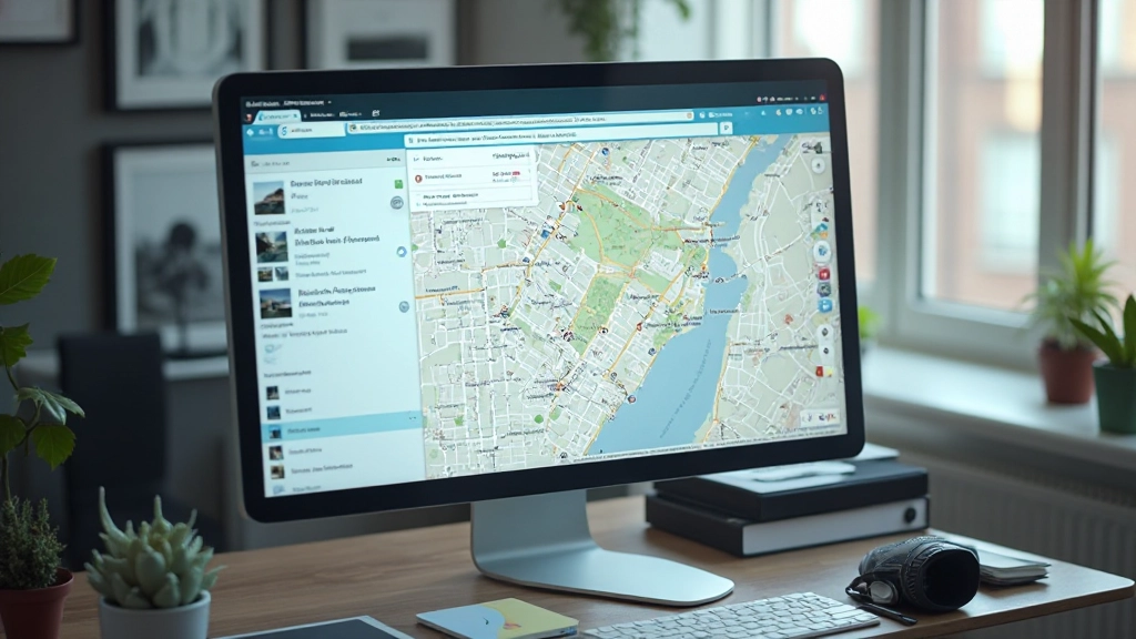 Close-up van computerscherm met interactieve eigendomfilters en zoekopdrachten in gebruiksvriendelijke interface